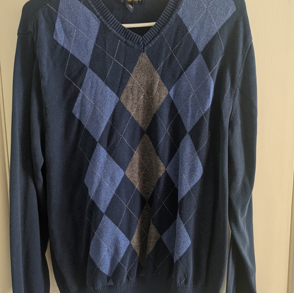 Men's large blue design sweater